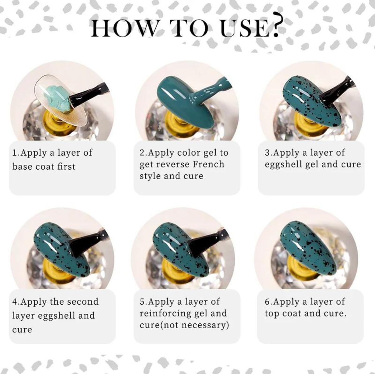 1Pc Eggshell Nail Polish Quail Egg Irregular Laser Flakes Sequins Color Powder N