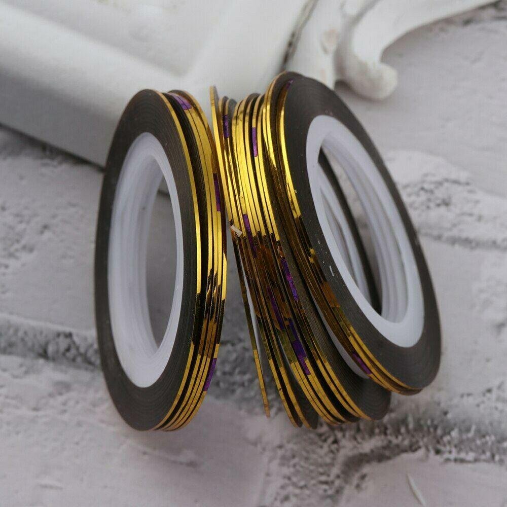 Gold Nail Striping Tape Nail Art Self Long Lasting PVC Easy Apply Stylish Roll