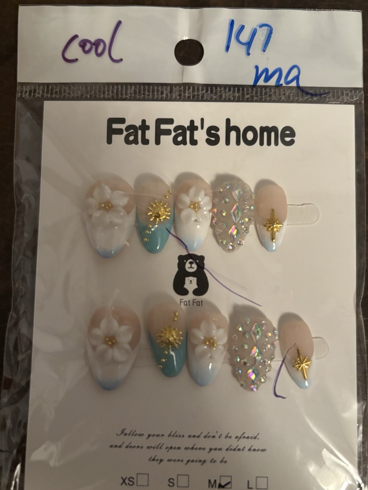 Homemade Almond Shaped Size Medium Press On Nails Lot