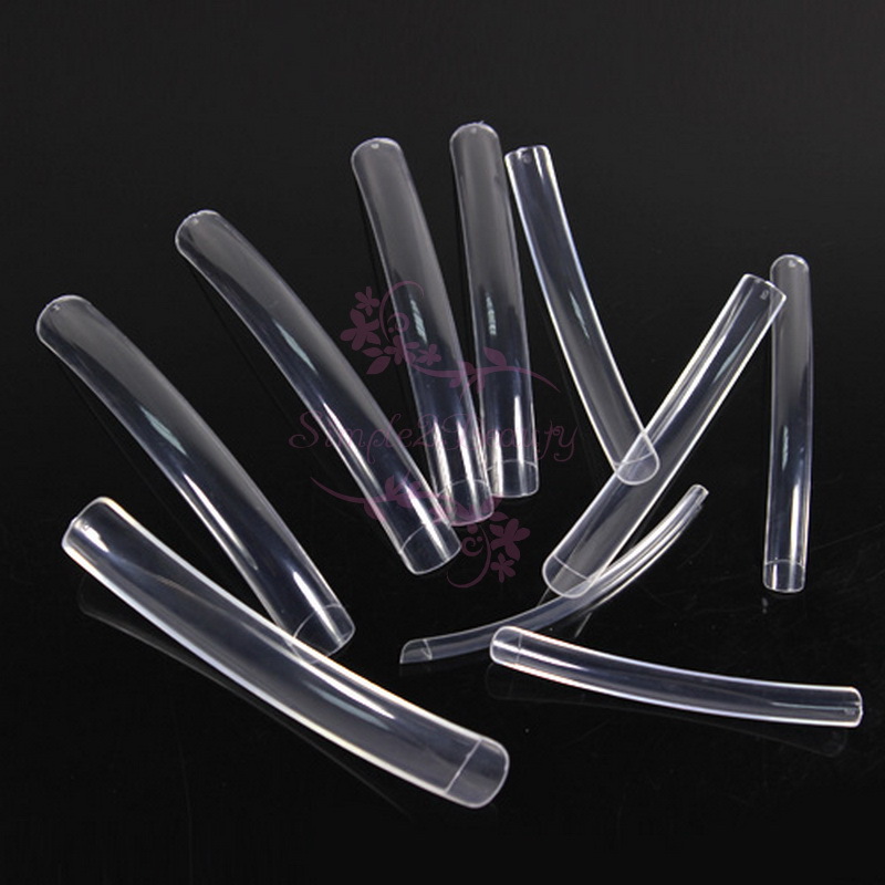 100 Extra Long Curve Half Cover French Acrylic UV Gel False Salon Tips Nail Art