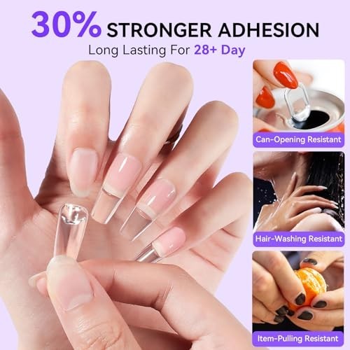 Super Strong Nail Glue & Remover Kit – 30ml Gel for Press-On Tips, Easy Polish R