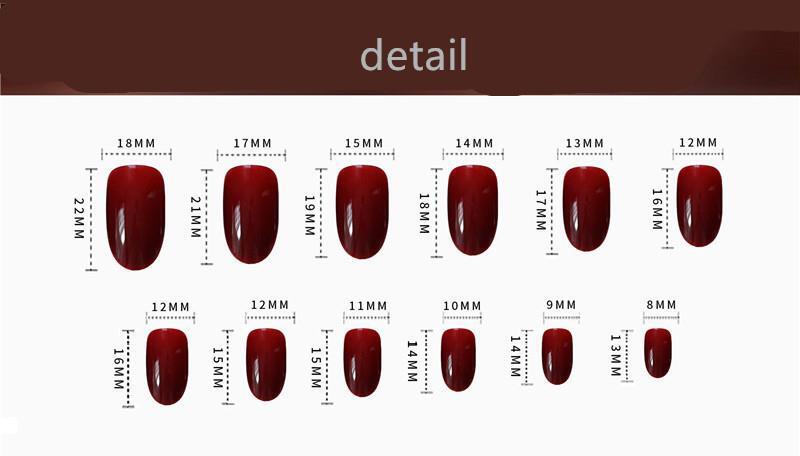 Polish 24PCS Fake Nails Stick On Nails With Glue Press on Full Cover False Nail