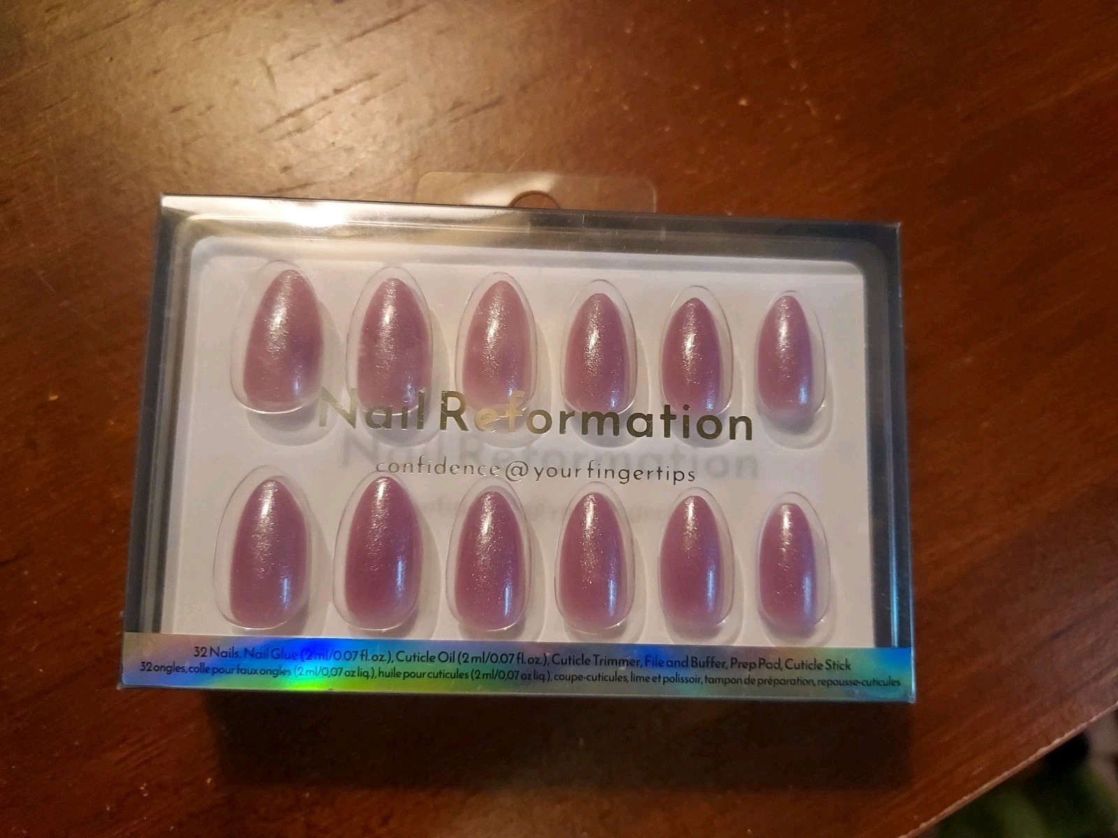 Nail Reformation Berry Sangria Short Almond Nails Shimmer 32 Nails New in Box