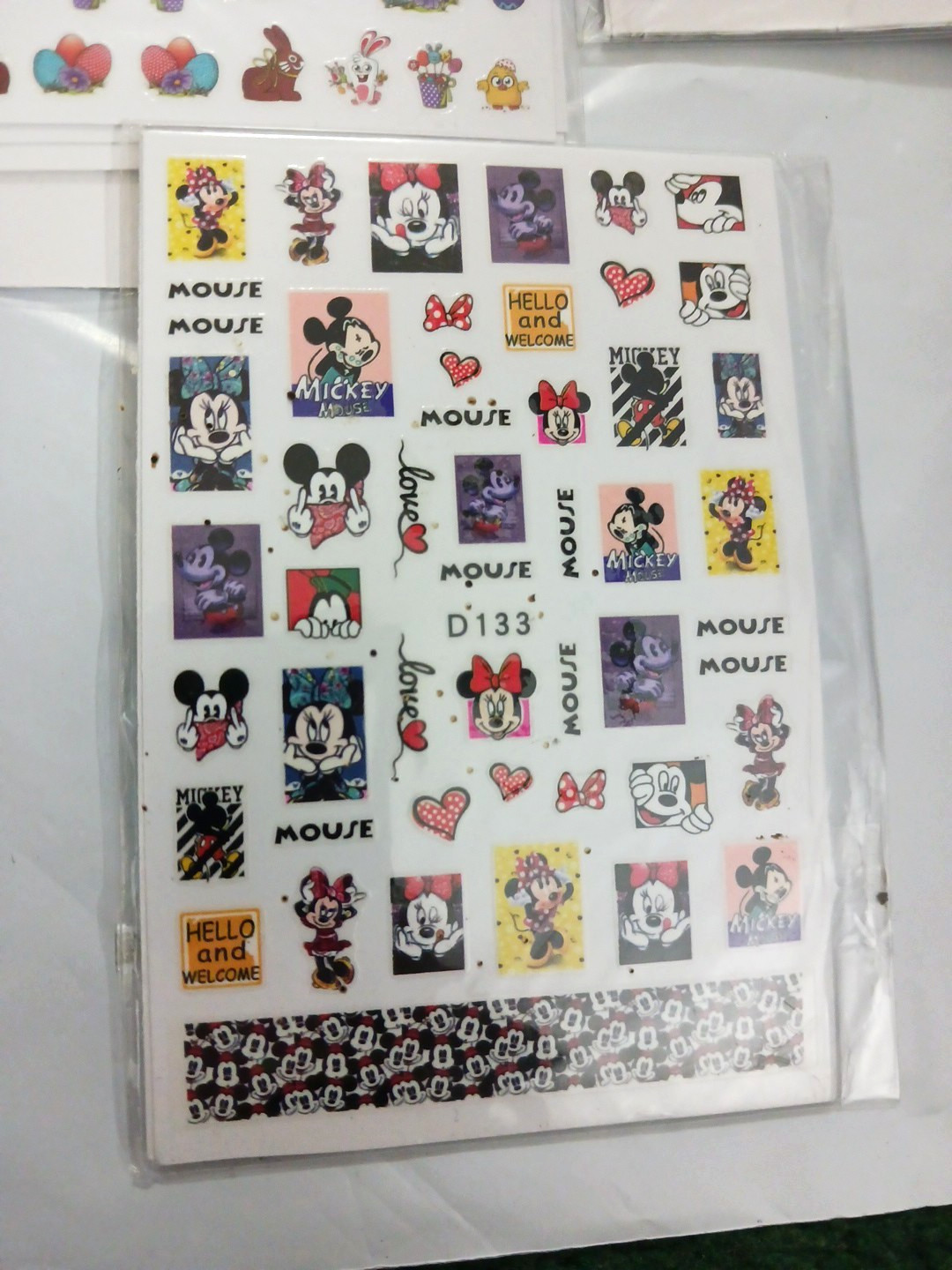 Nail Art Stickers. Large lot over 2000 decals. Mickey mouse, flowers, Christmas