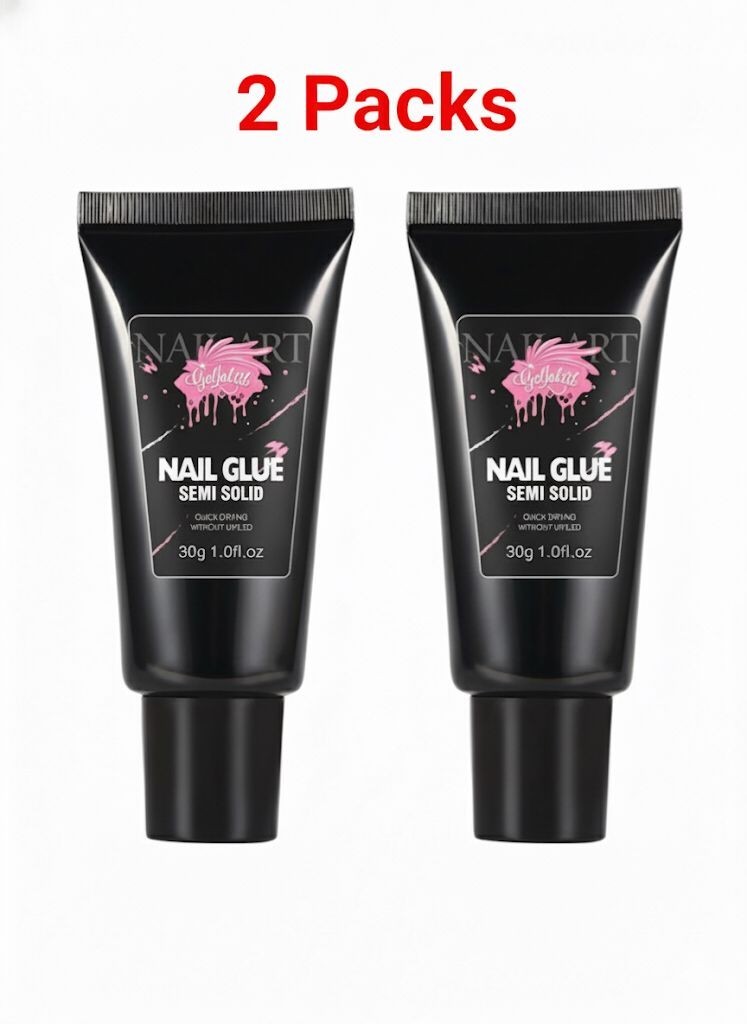 2 PACK 30ML Strong Nail Glue for Press On Nail Tips, Glue Gel for False Nails