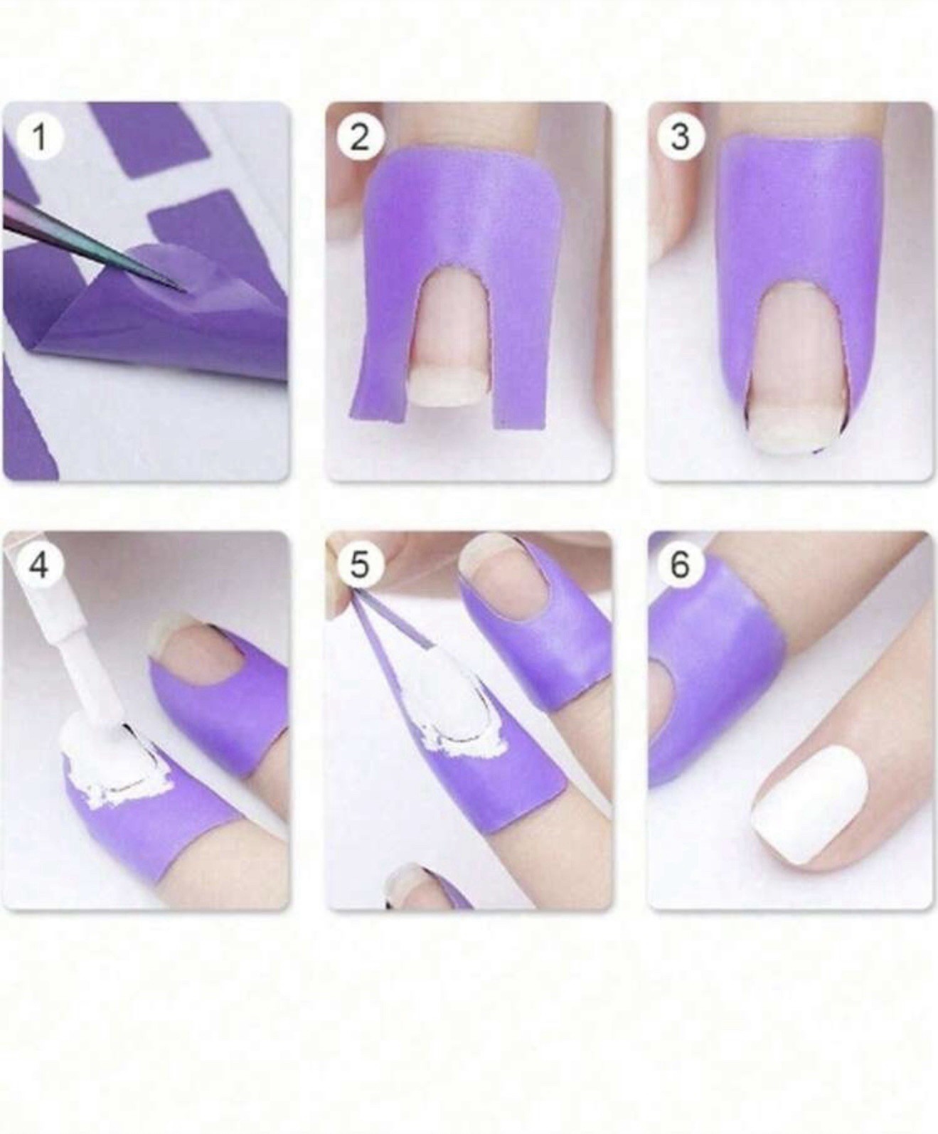 10PCS Random U – Shaped Guard Nail Polish Finger Protector Peel of Tape Stickers