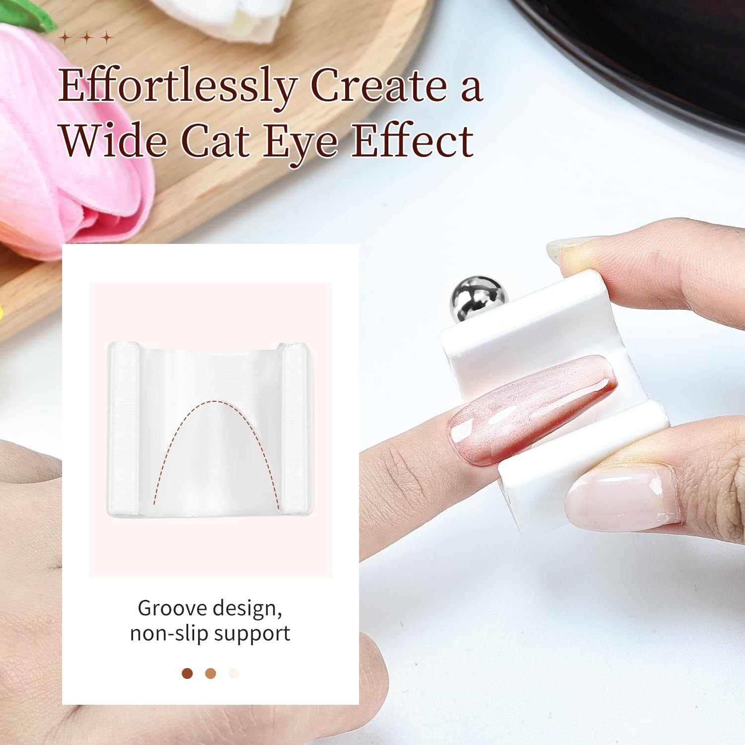 JODSONE 5D Automatic Cat Eye Magnet for Nails, U-Shaped Strong Nail Art…