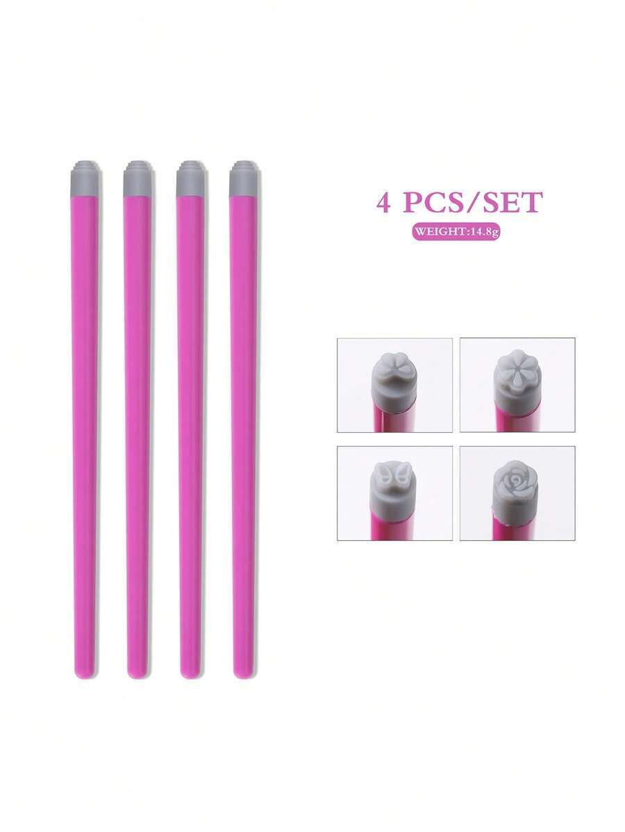 4-6-10-15Pcs Nail Art Stamp Pen Set, Flower & Butterfly Pattern Transfer Kit UK
