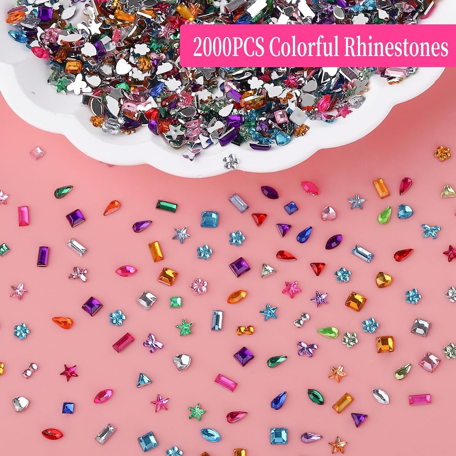 Colorful Rhinestones Rhinestone Charms Multi Shape Crystal 3D Geometric Nail …