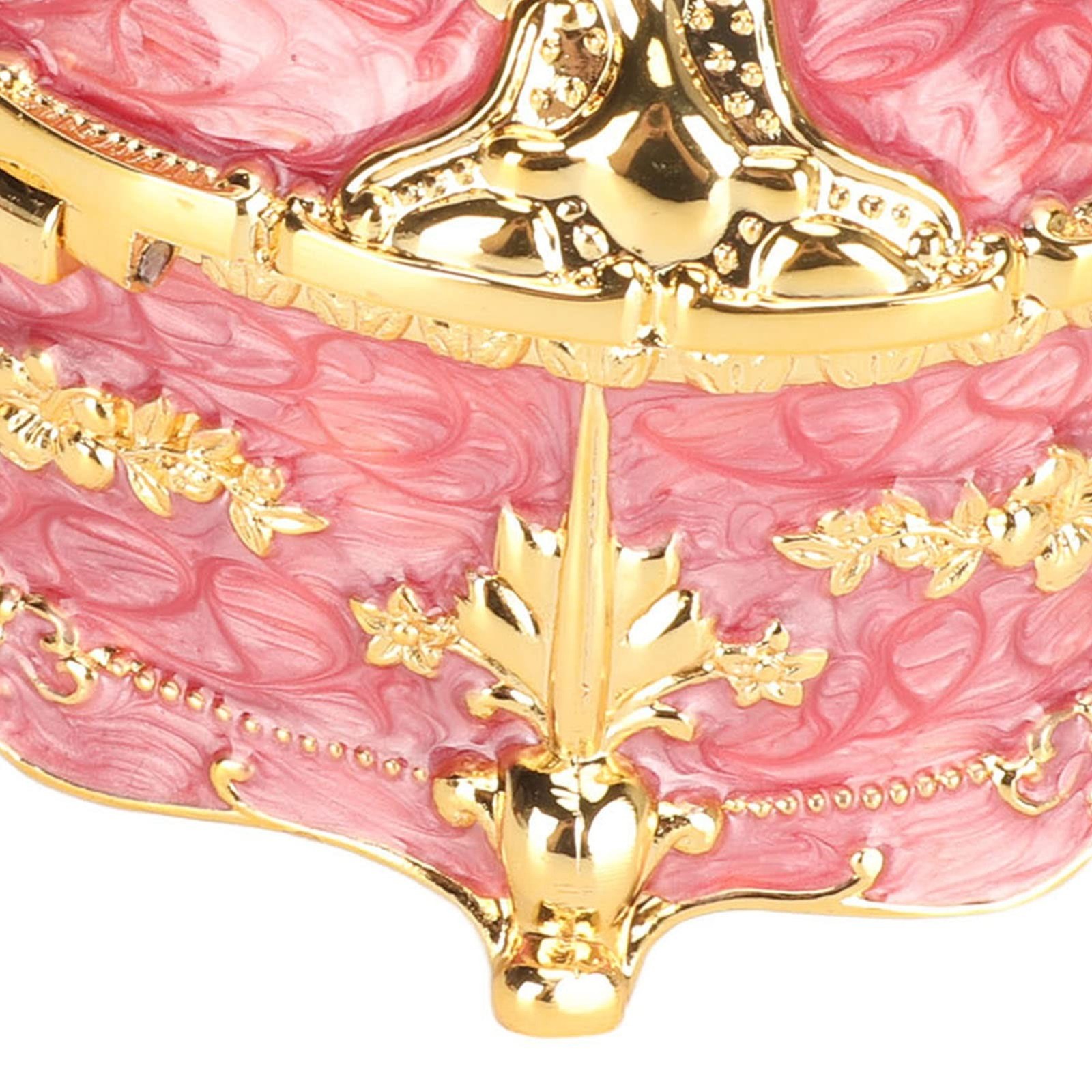 Emoshayoga Vintage Trinket Box, Jewelry Box Zinc Alloy Decorative Pink for Ho…