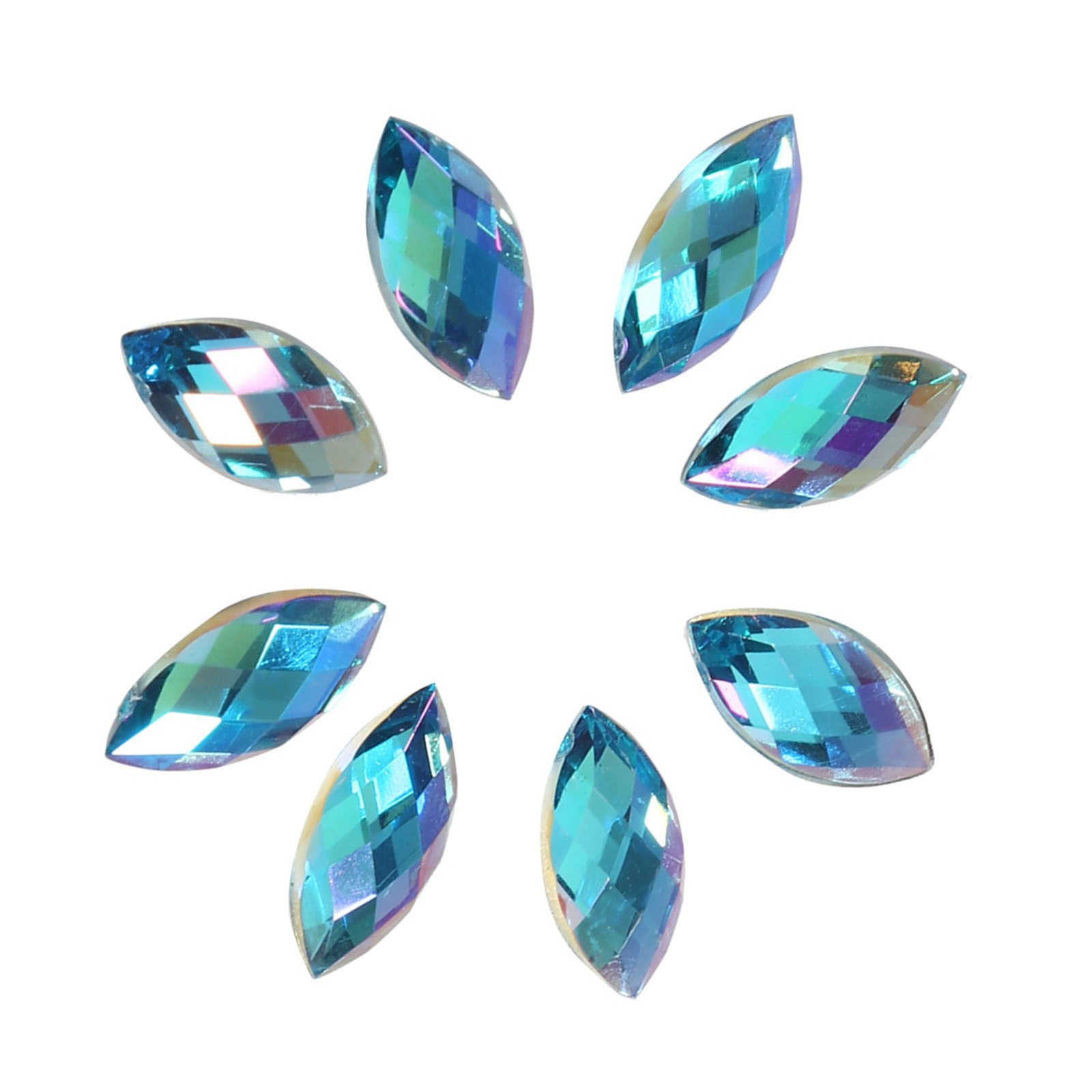 ¦Colorful Horse Eye Shape Acrylic Rhinestones Flat Back Art Accessories(Light
