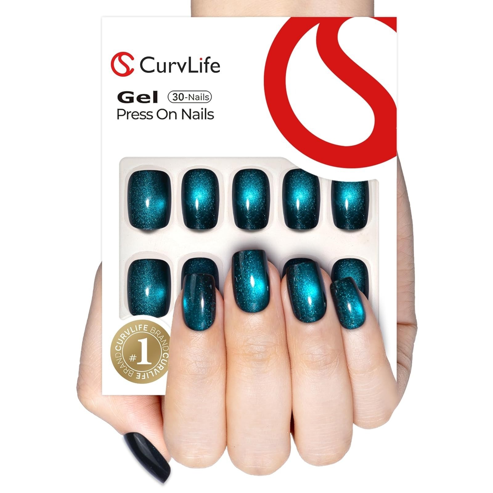 30pcs Press On Nails, Acrylic Black Butterfly Design, Full Cover