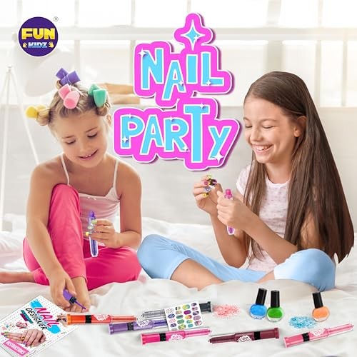 Nail Polish Pens Kit for Girls Ages 7-12, FunKidz Nail Pen Combo Kit Teen Gift