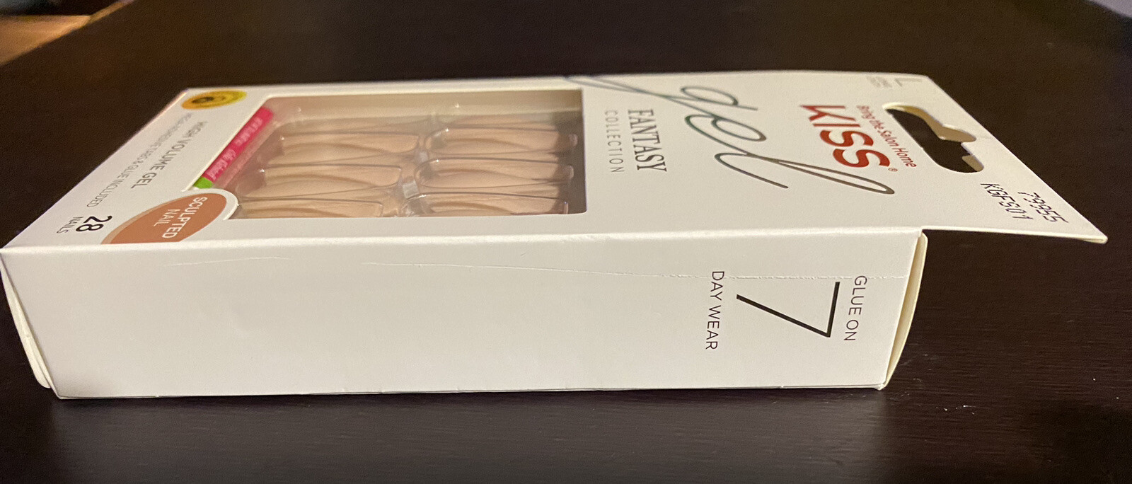 KISS Gel Fantasy High Volume Gel Long Sculpted Matte Beige Press On Nails Set