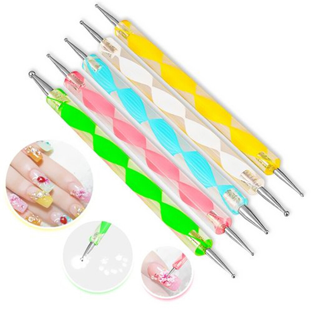 3 Color 5PCS Dotting Manicure Tools Marbleizing Painting Dot Pen Nail Art Paint