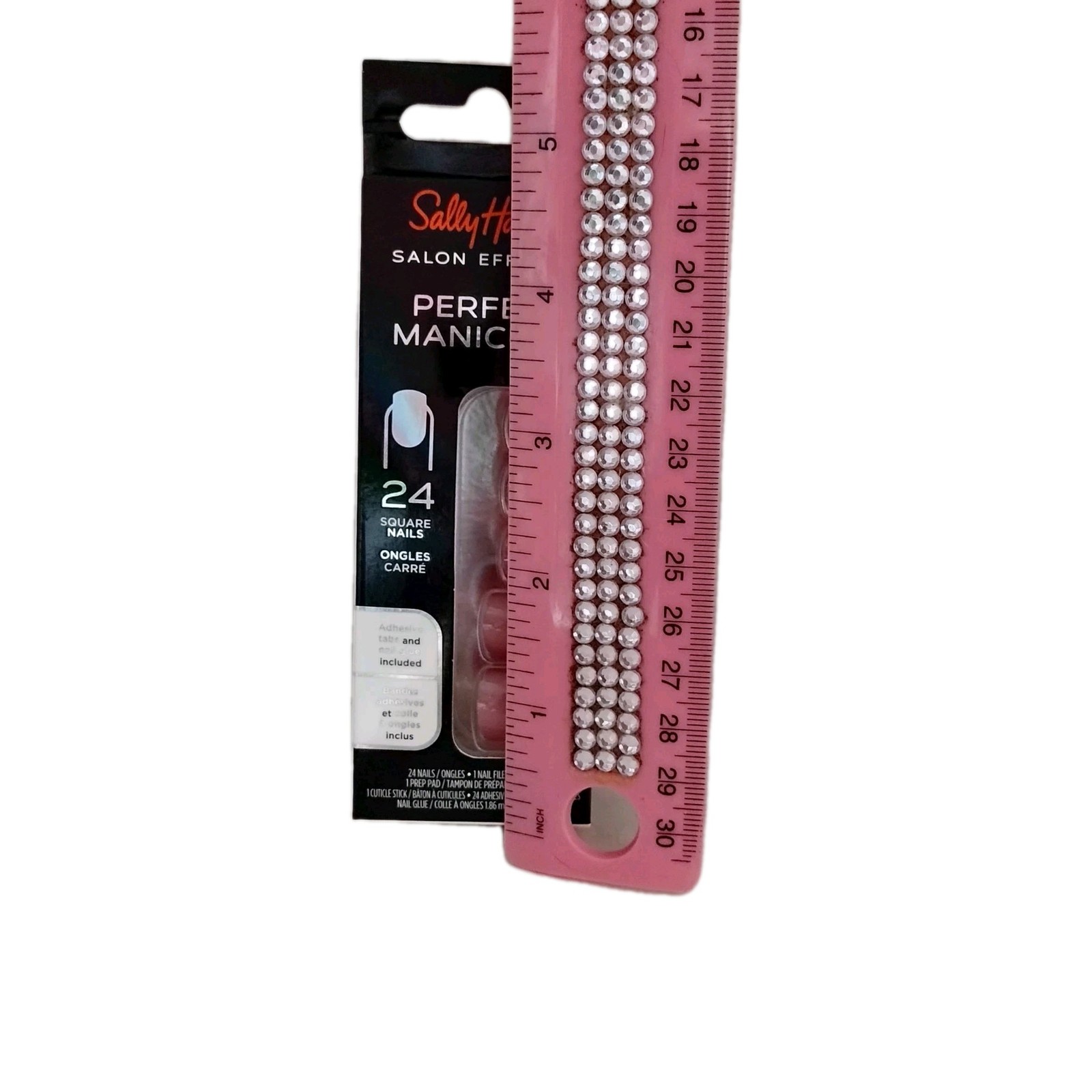 Sally Hansen SALON EFFECTS PERFECT MANICURE 24 SQUARE Press On Nails PINK CLAY