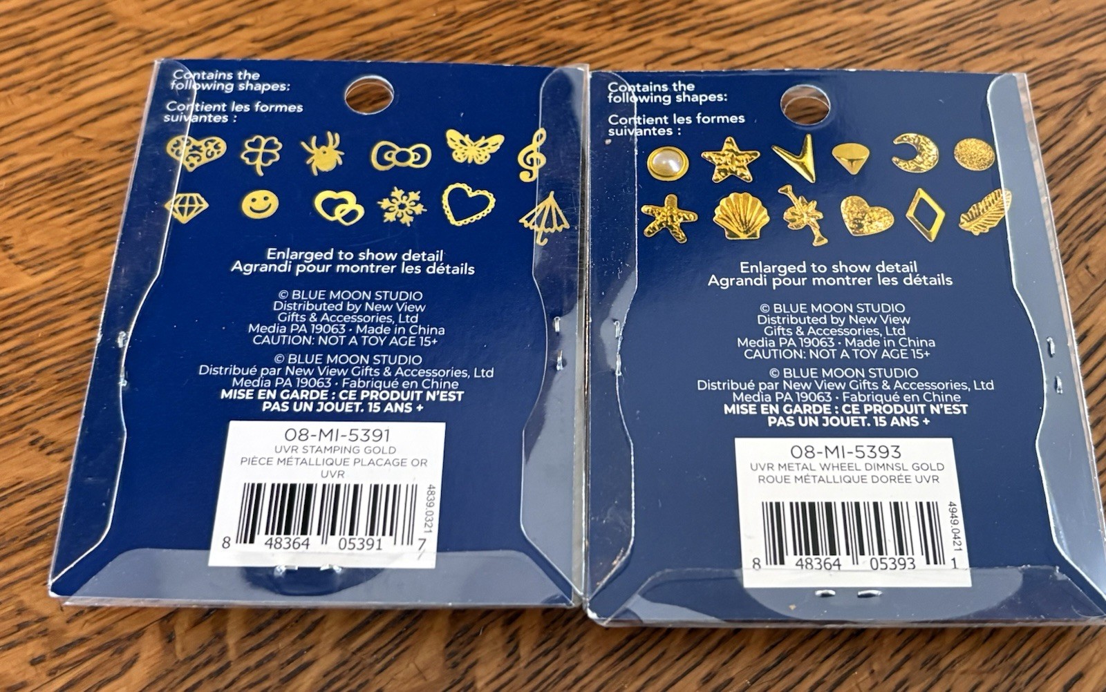 Resin Craft Metal Charms for Nail Art by Blue Moon Studio 2 Packs w/ 144 Ea NEW