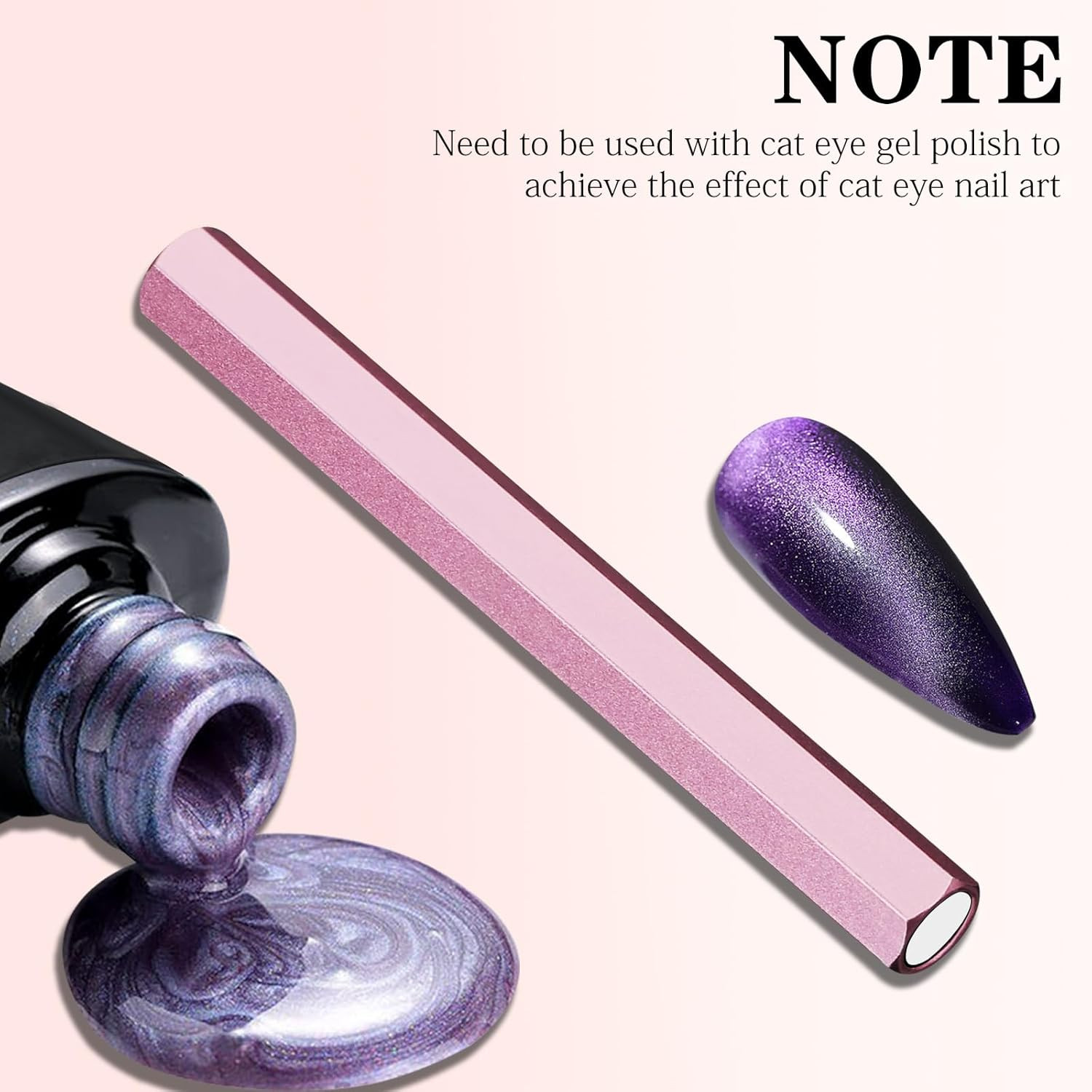 Cat Eye Nail Magnet,Professional Double-Ended Hexagon Strong Nail Magnet Stick f