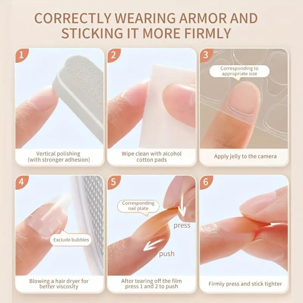 24 Pcs Blue Gradient French Tip Press on Nails Short Square Shaped False Q11