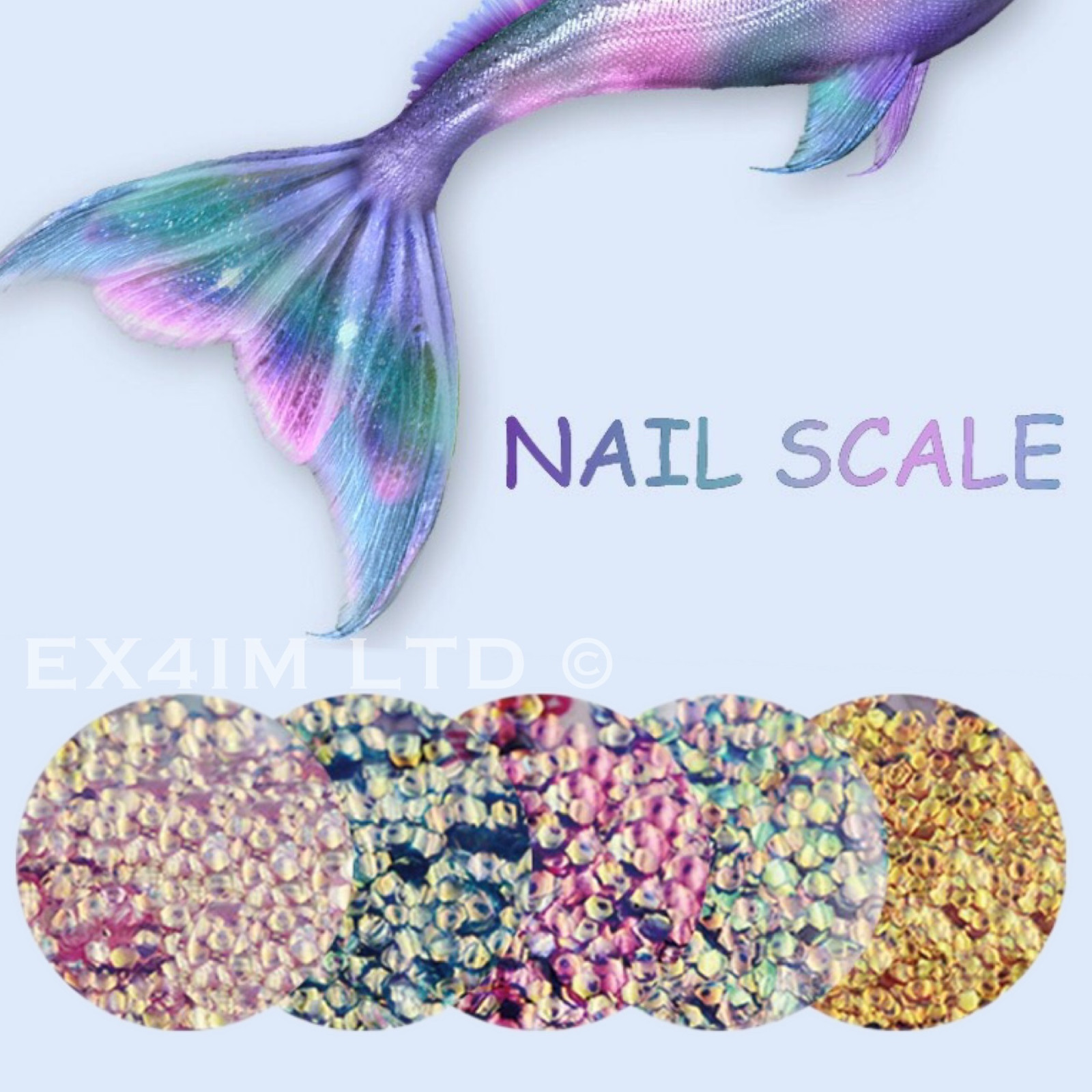Mermaid Sequins FISH SCALE Nail Art Nails Iridescent Hexagon Paillette Glitter