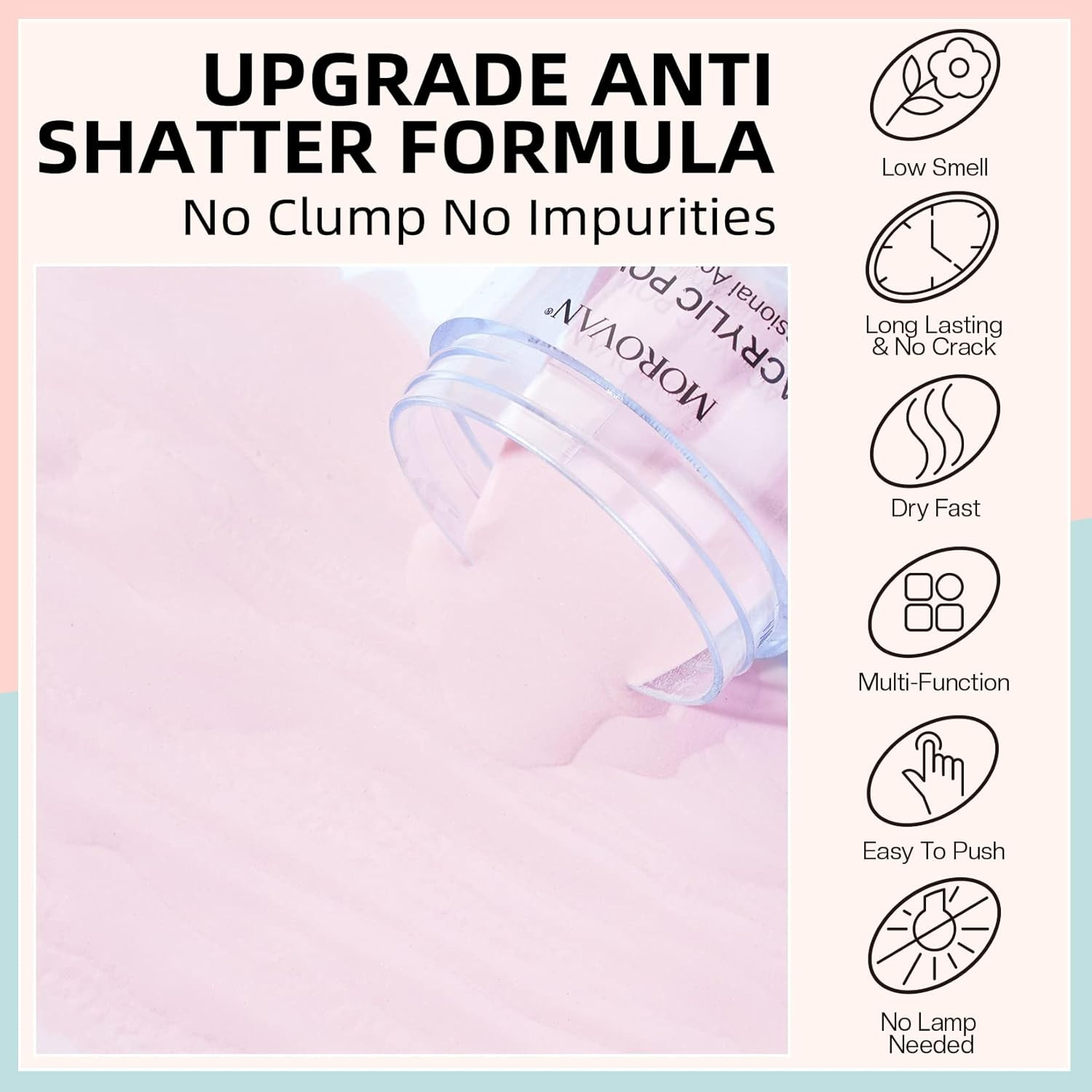 Acrylic Nail Powder Set: 4 Colors Clear Nude Pink White Acrylic Powder for Nail
