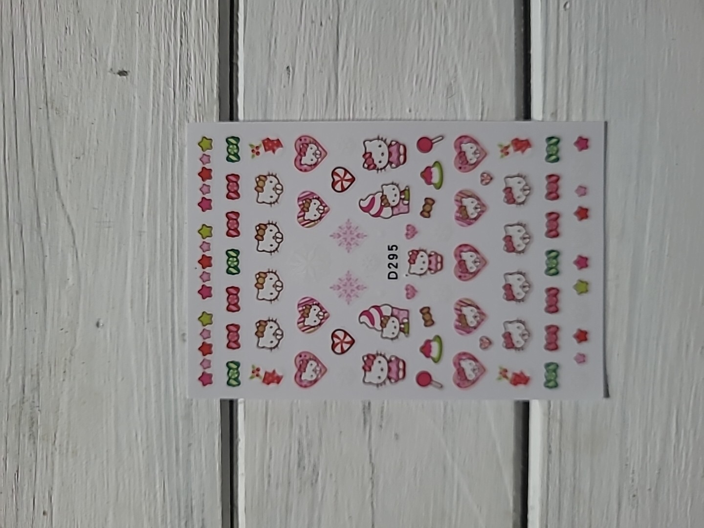 Hello Kitty fun candy and hearts nail art stickers