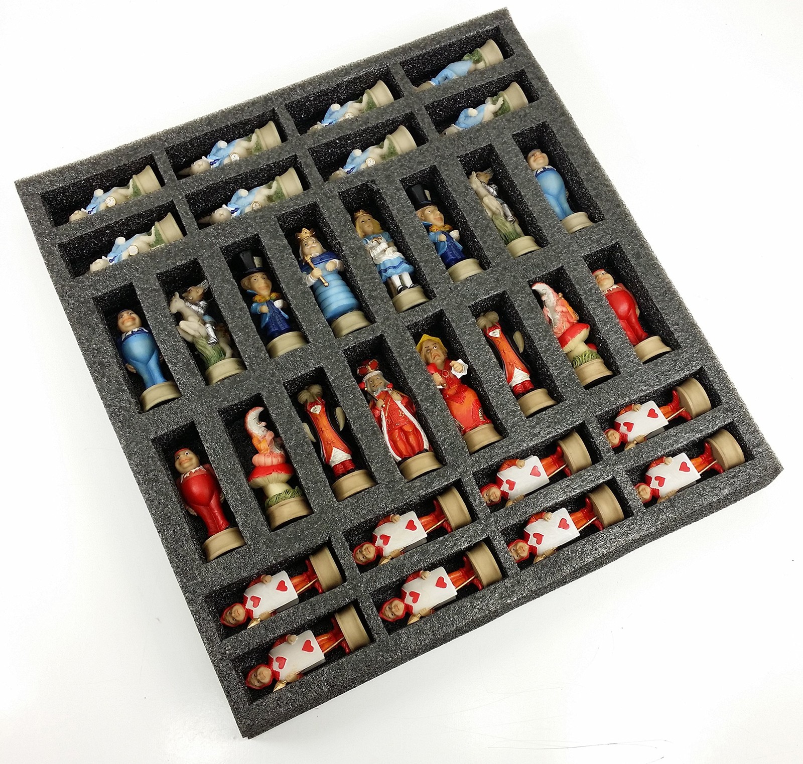Alice in Wonderland Fantasy Chess Men Set 1 inch x 1 x 3.25 inches, Red
