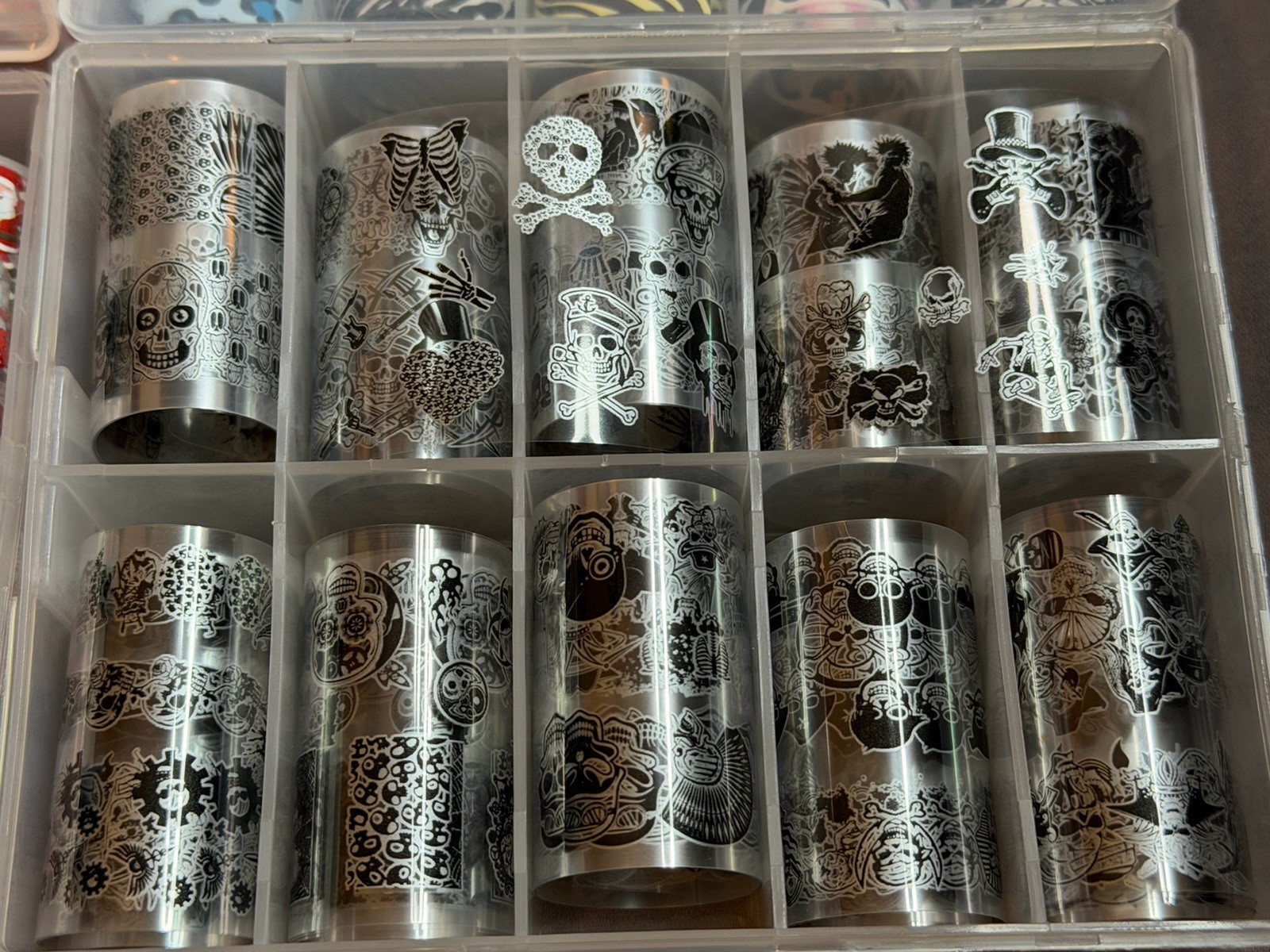 80 Roll Nail Art Transfer Foil Mega Lot Cases Floral Lace Christmas Animal