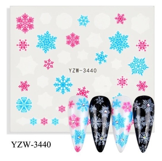 Christmas Nail Art Water Decals: Santa, Snowman, Reindeer(Group 2)
