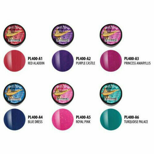 New Mia Secret Monomer 4 Ounce + ALADDIN Nail Art Powder 6 Colors Collection Set