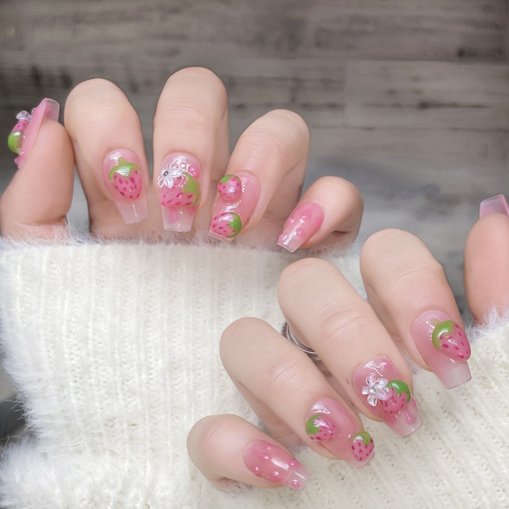 Handcrafted Press-on Nails 10-Piece Set for Professional Nail Art Salon Quality