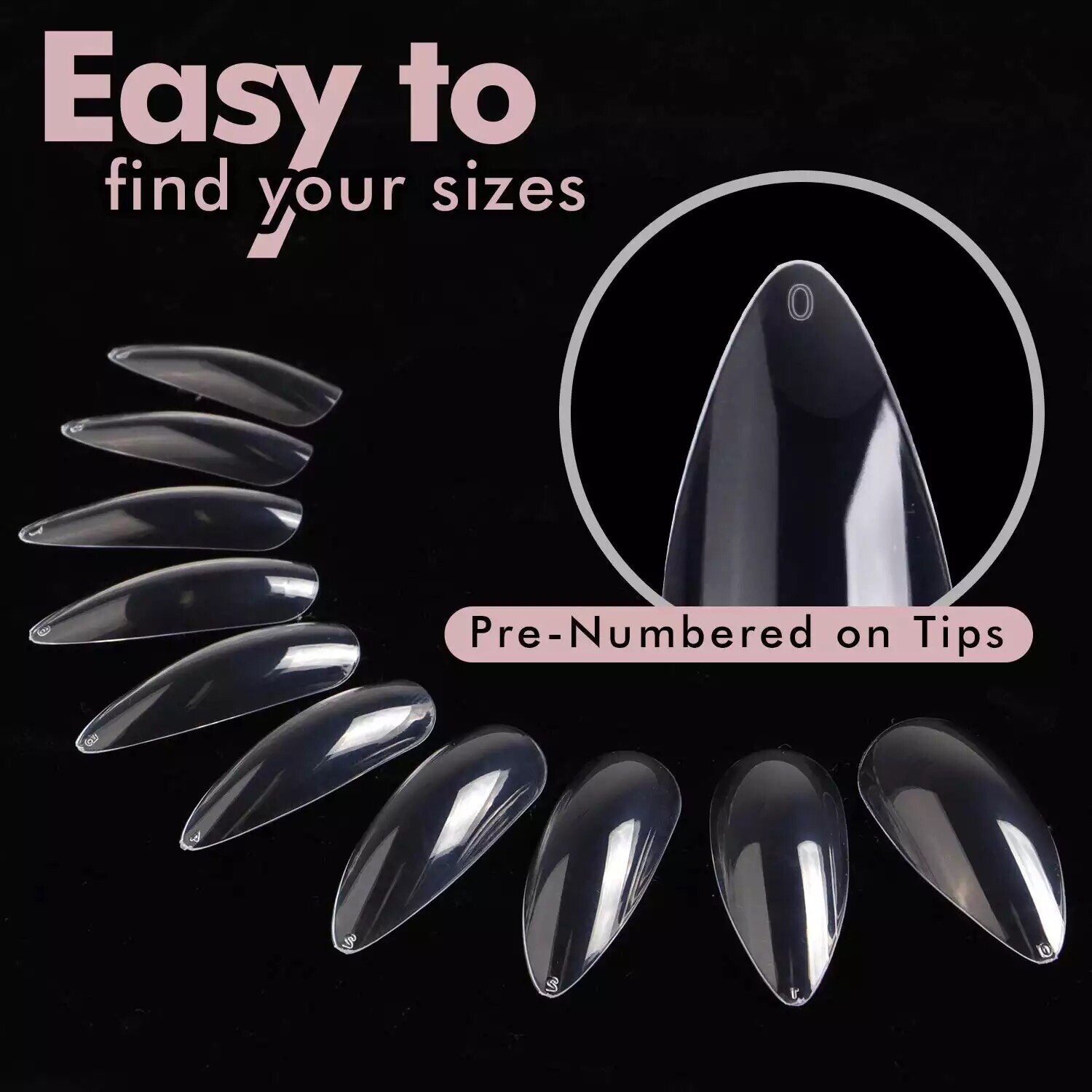 Makartt 500pcs Nail Tips Press On Long Stiletto Full Cover Pointy Claws