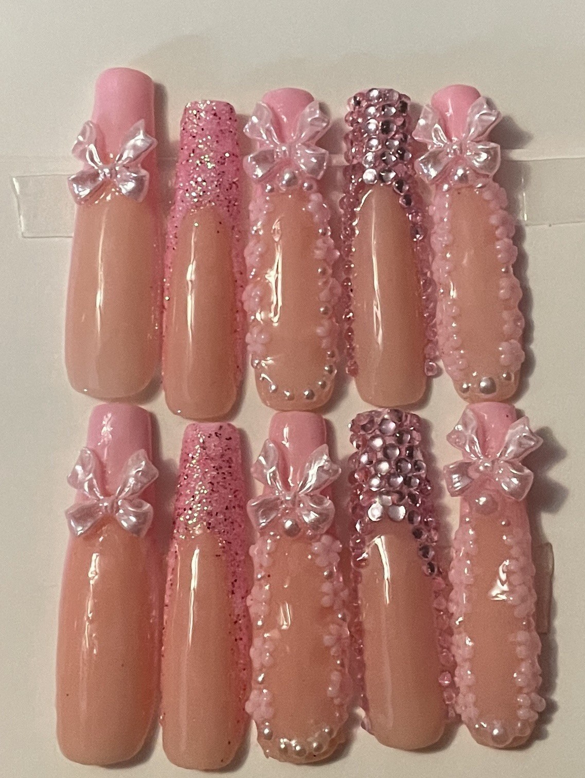 Custom Gel Press-On Nails Handmade 10-Piece