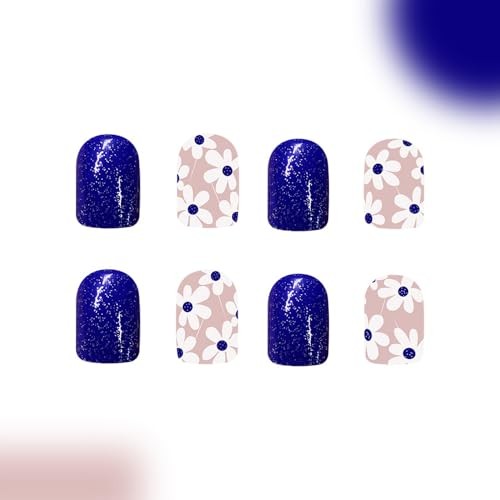 Blue Square Nails Press ons – Sweet Style – B04 – Blue