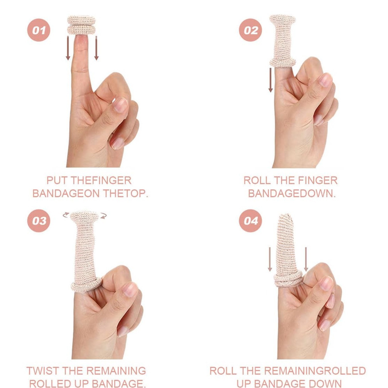 Bobs 30 Pcs Cotton Finger Cots Tubular Thumb Finger Bandage for Cooking Kitchen