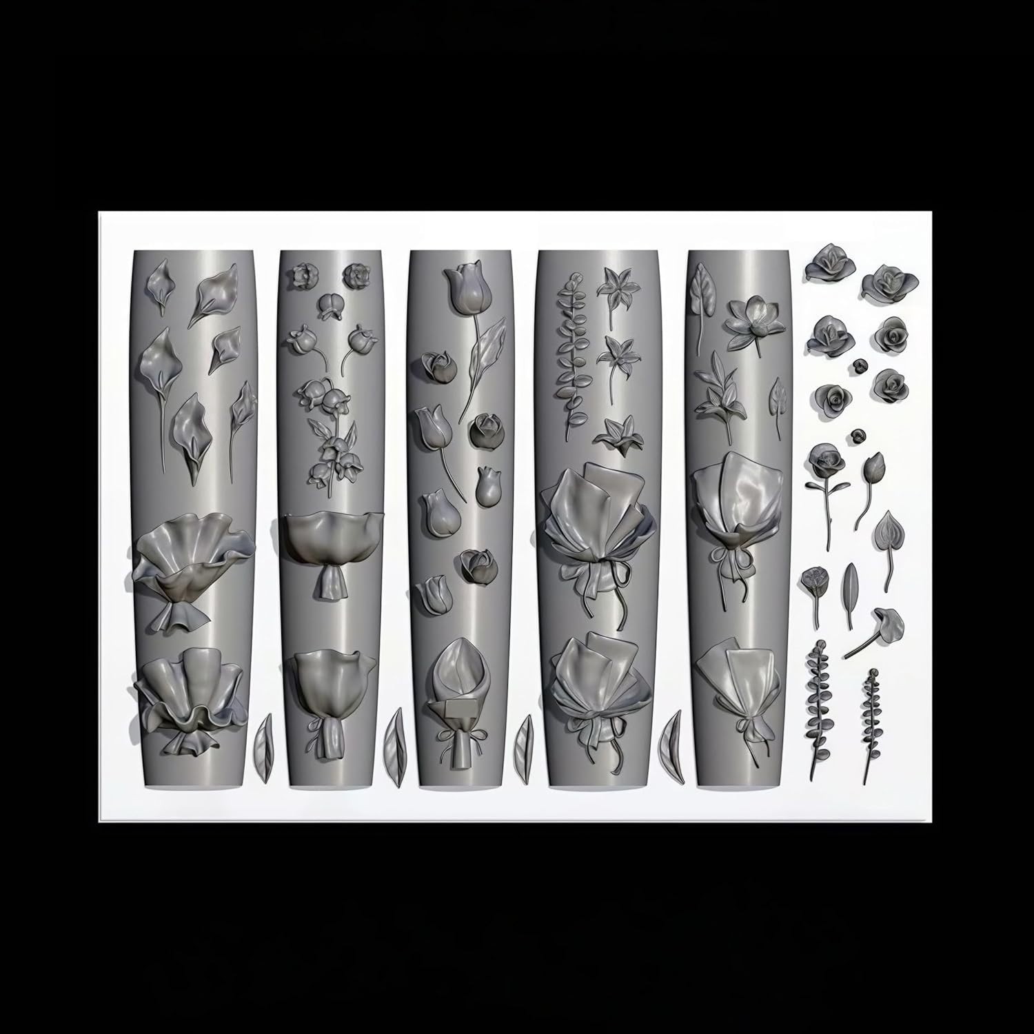 Versatile 3D Floral Silicone Molds for Nail Art & Crafting – Create with Ease