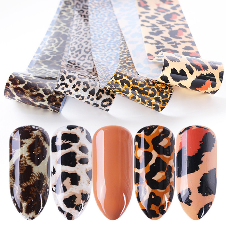 4Pcs Leopard Style Sexy Nail Foils Nail Art Transfer Sticker Decoration NS46