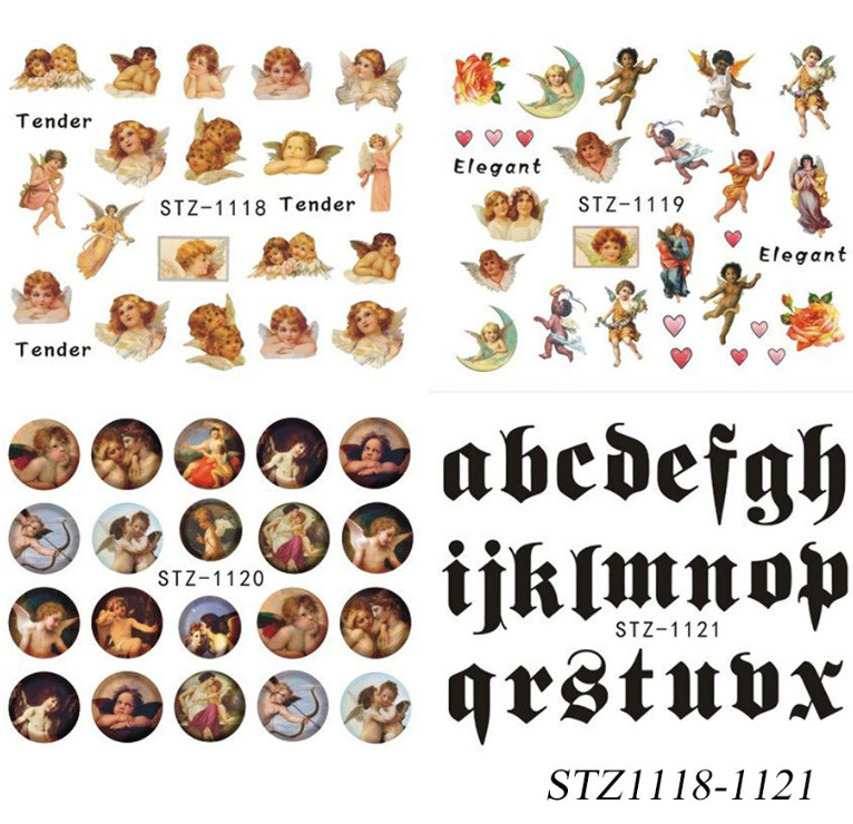 8 Sheets Nail Art Stickers Water Transfer Decals Mary Angel Christian Jesus NS19