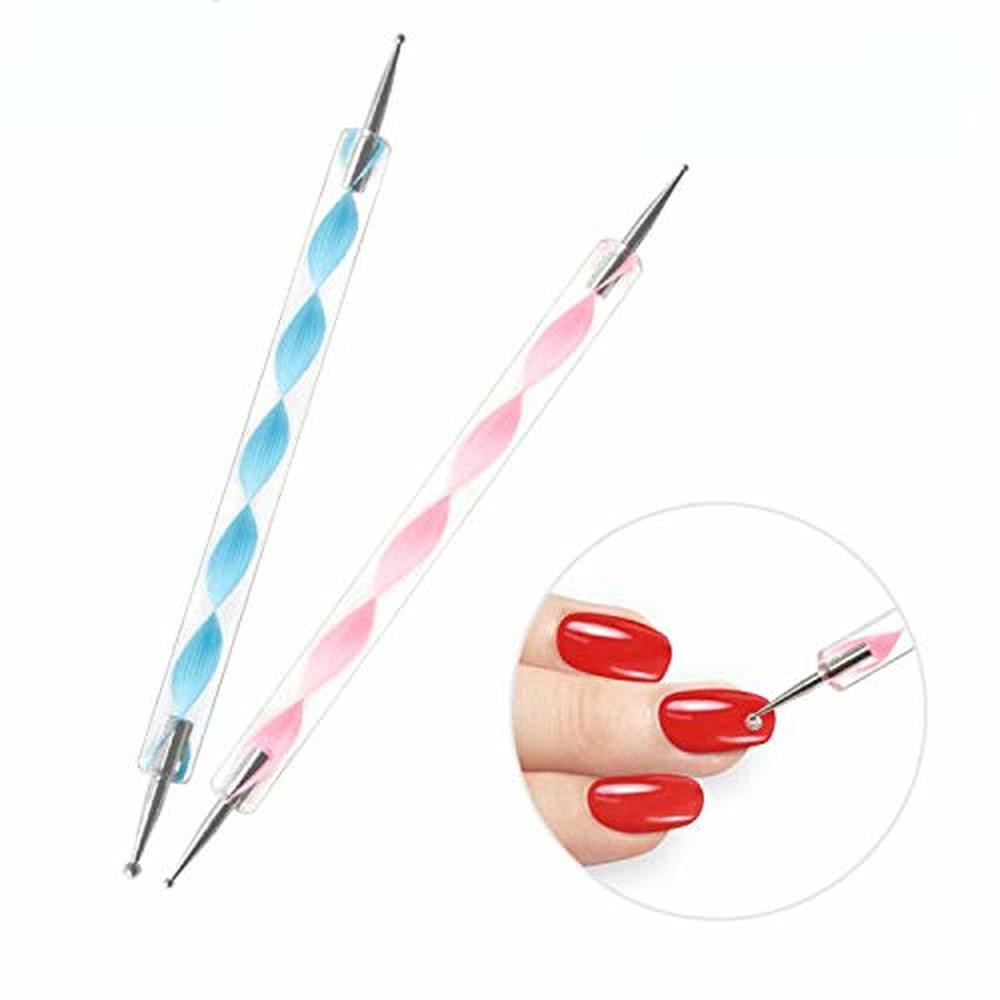 5 Pc 2 Way Dotting Pen Tool Nail Art Tip Manicure Kit UV Gel Nail Art Brushes US