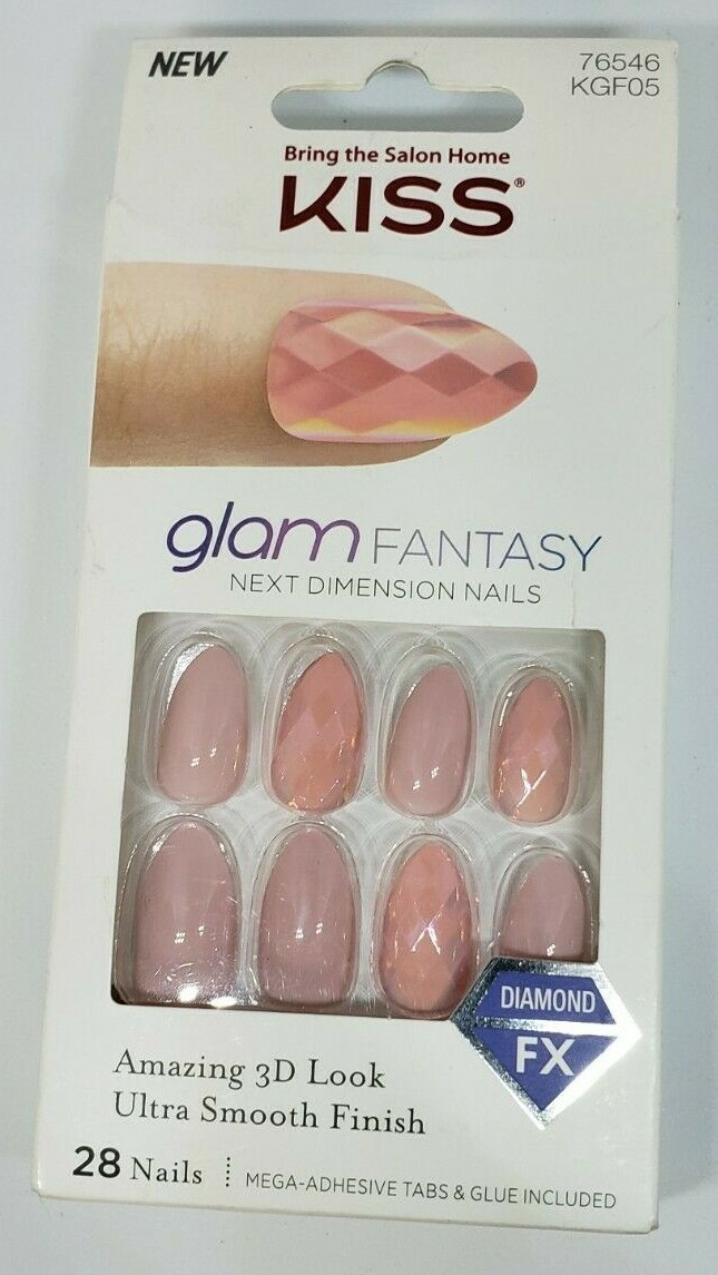 Kiss Glam Fantasy Next Dimension Nails Gel HIGHER LOVE Dusty Pink Iridescent