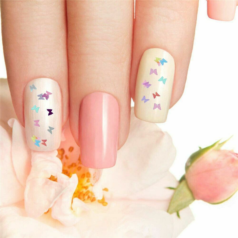 Nail Glitter Sequins Holographic Laser Butterfly Flakes Nail Art 3D Decoration