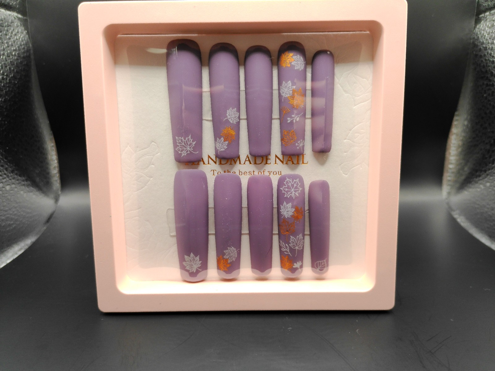 Beautiful Fall Matte Dusty Purple XXL Square Press-On Nails – Medium Size