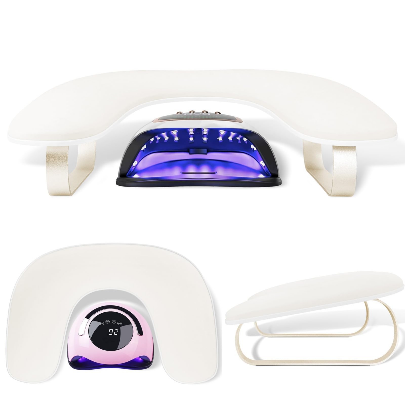 Upgraded Nail Tech Arm Rest Stand – 10° Inclined U-Shaped Manicure Holder, Non-S