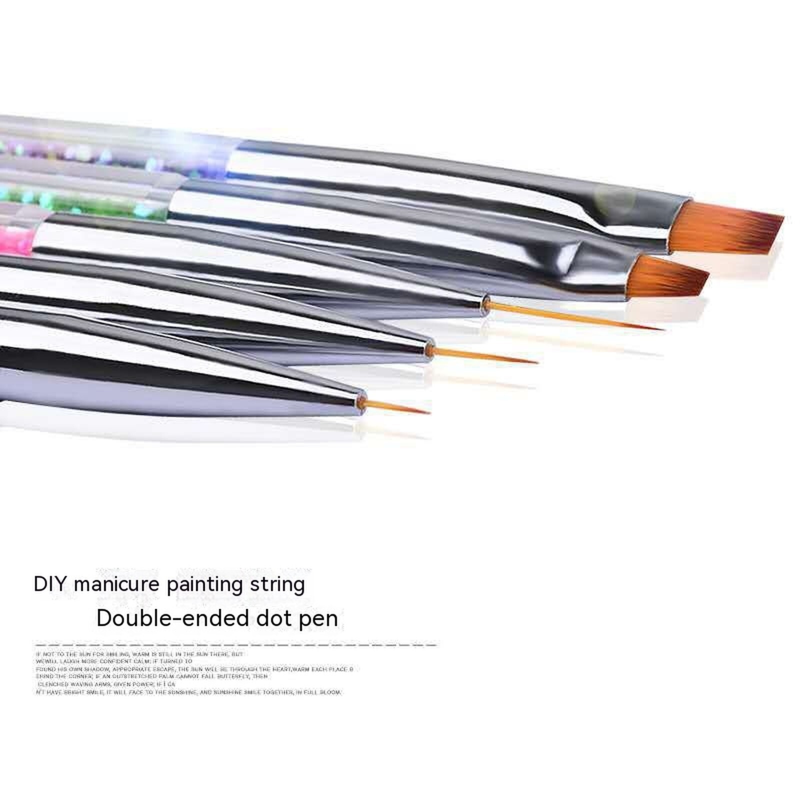 5-Piece Double-Ended Nail Art Pen Set with UV Fluorescent Colors