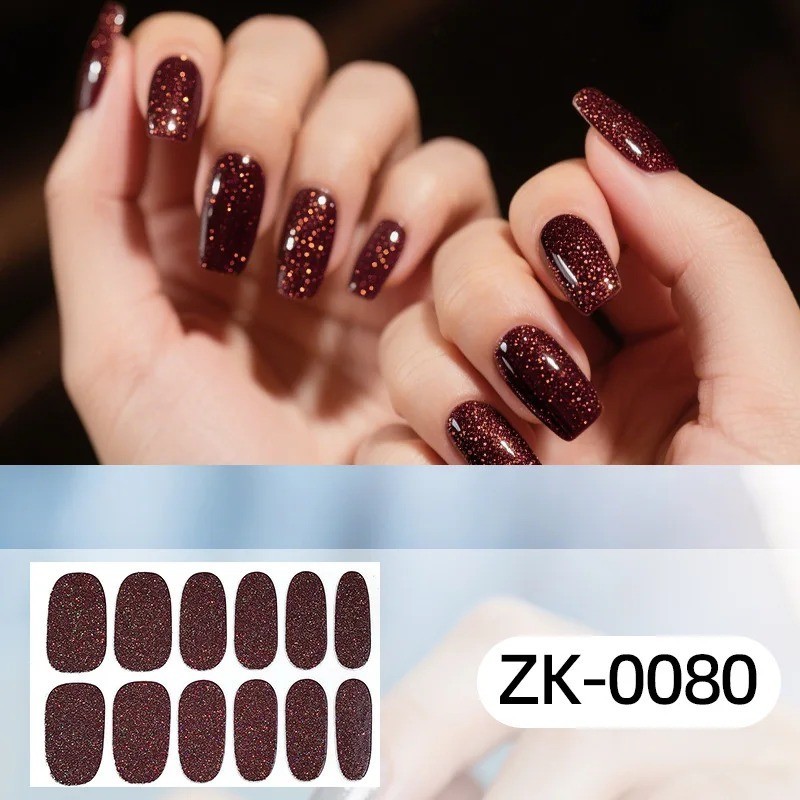 Full Size Nail Wraps Stickers Polish Look Art Self Stick Strips USA