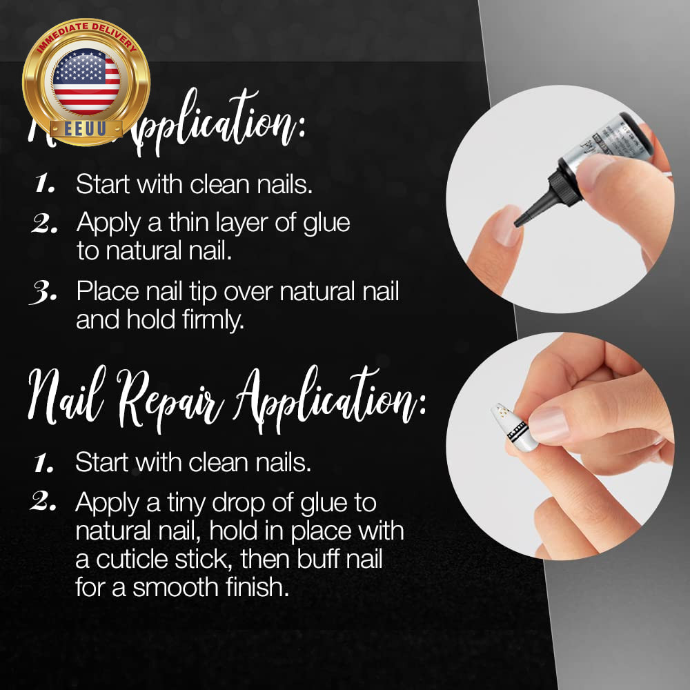 Professional Nail Addict, Superior Hold Nail Glue, Long-Lasting Adhesive for Fak