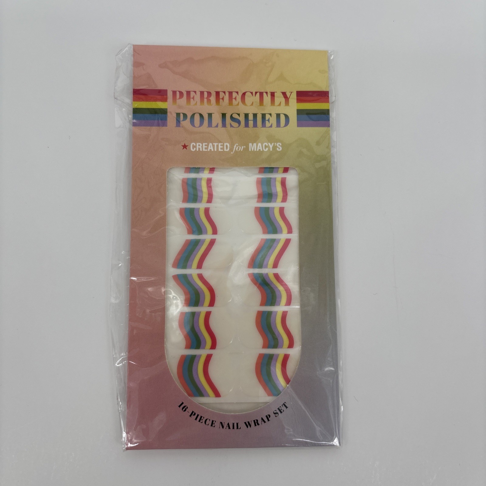 NEW Rainbow Perfectly Polished Created For Macy’s 16 Piece Nail Wrap Set, Pride
