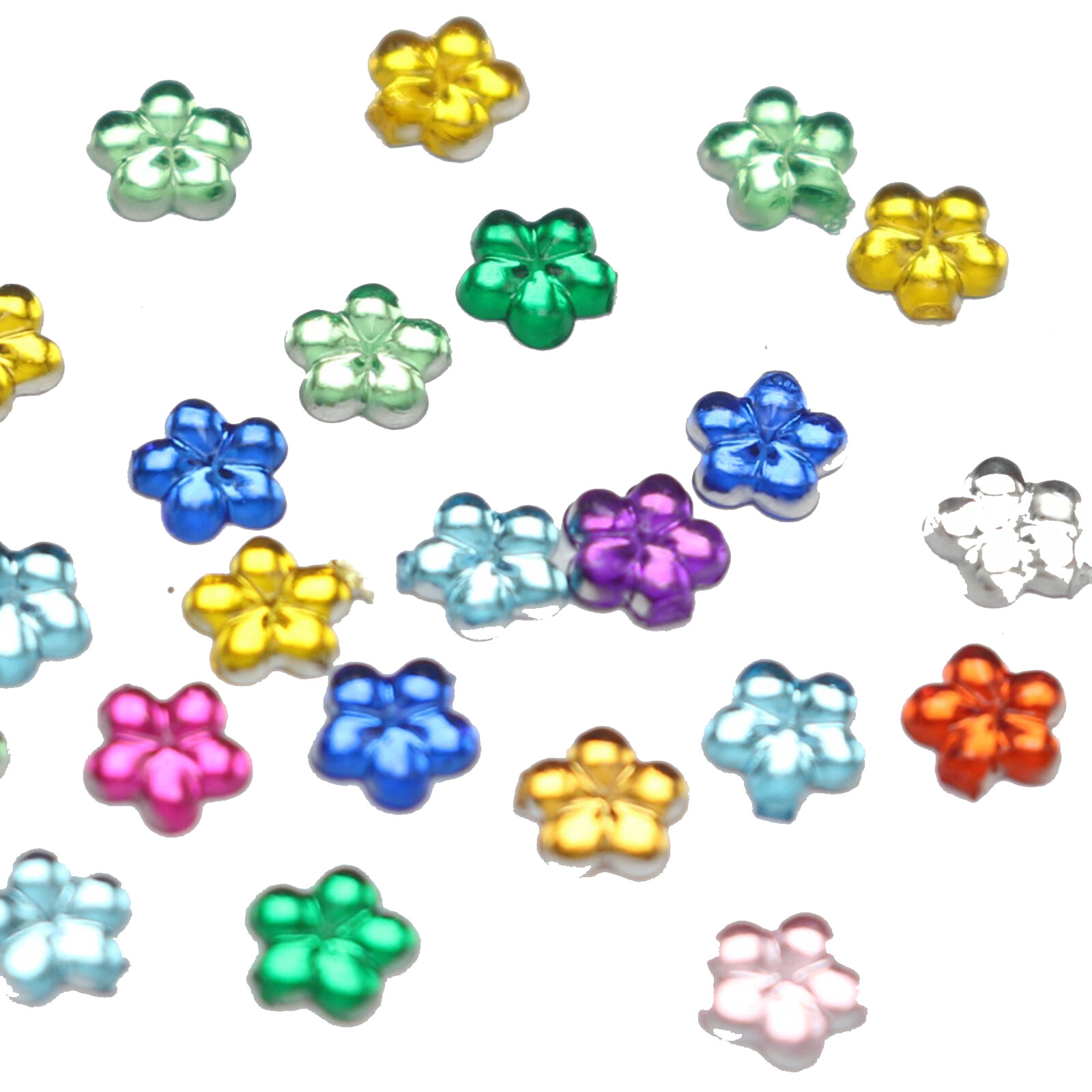1000 Acrylic FlatBack Mini Flower Rhinestones Gems 4mm Tiny Nail Art Tips