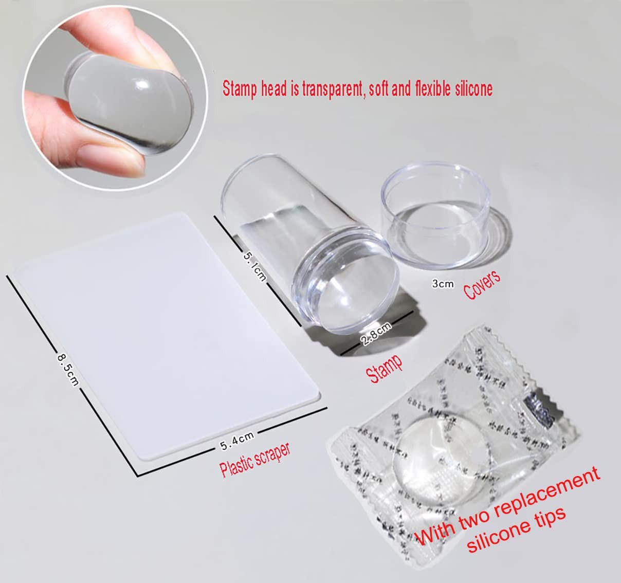 9Pcs Nail Stamp Template Kit – French Style Nail Art Designs, Stamper Set Wit…