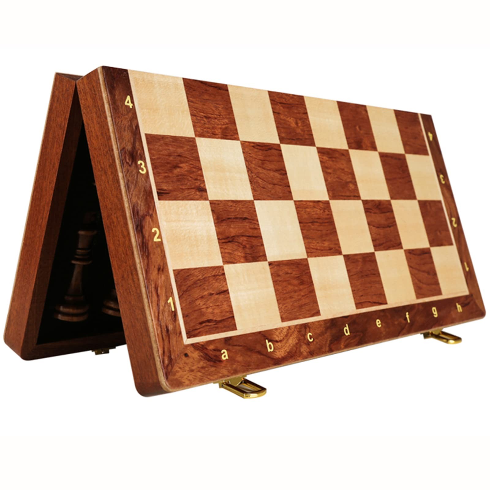 15” Walnut Chess Set with Storage Board for Adults & 15 inches, Brown
